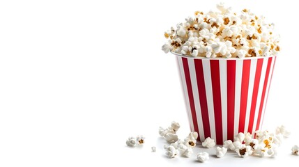 Popcorn, Bucket, Red, Popcorn in a Red and White Striped Bucket