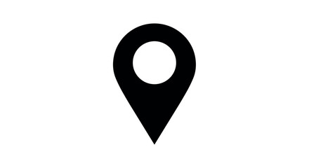 Black map pin icon on white background vector illustration