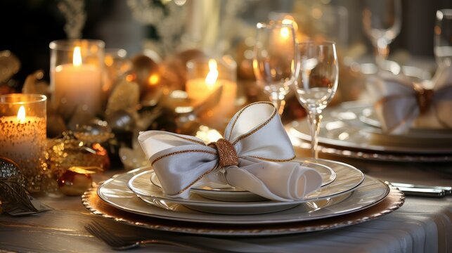 decoration silver and gold ribbon