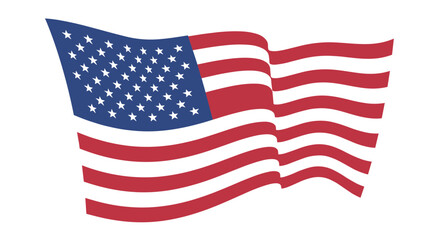 Waving american flag illustration with stars and stripes vector illustration