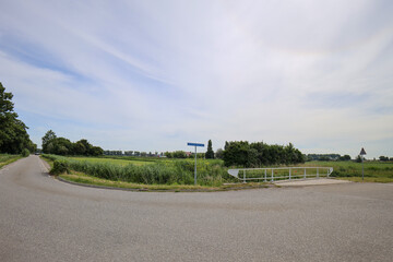 Meadows, fields and roads in the Middengebied area where new village Cortelande will arise