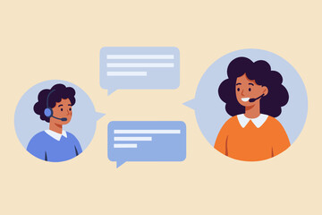 Two Women Having Digital Chat via Messaging Interface