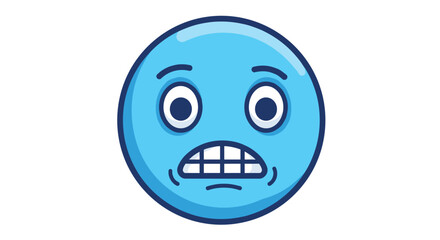 Obraz premium Nervous emoji face vector illustration for digital design and communication