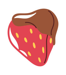 Chocolate dripped strawberry sweet dessert