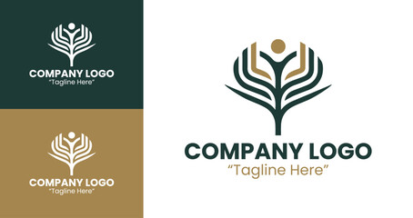 Creative and Professional Company Logo for Branding and Identity Solutions in Brown and Green