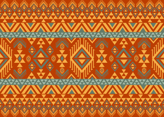 Southwestern fabric pattern in geometric ethnic tribal pattern design for fabric print, home decor, decoration.