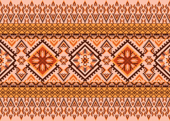 Richly detailed ethnic pattern with geometric motifs in Warm Earth Tones. Designed for creating unique clothing designs, upholstery for furniture, decoration.