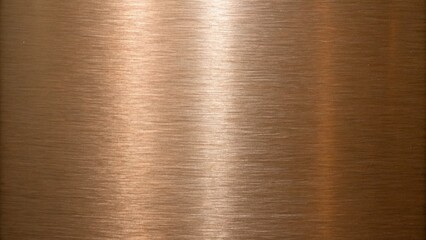 Horizontal brushed copper metal texture background, warm bronze tones, shiny surface, elegant design, metallic backdrop, industrial style, subtle light reflection,