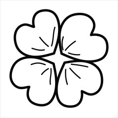 clover flower icon vector black and white