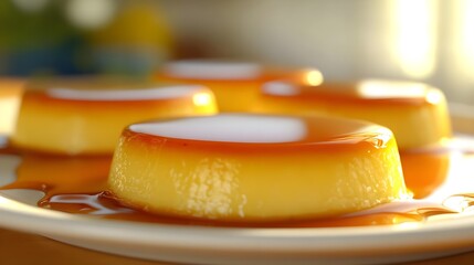 Flan, Custard, Caramel, Delicious Caramel Custard Flan Dessert
