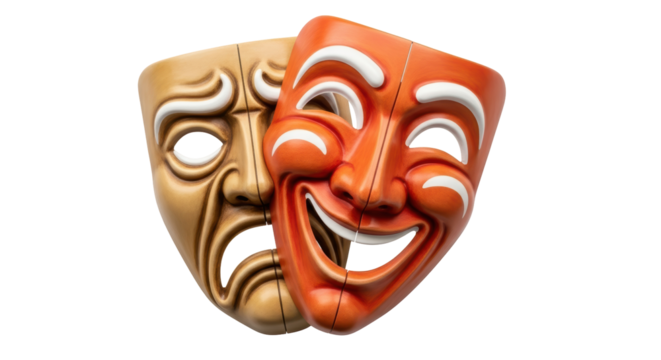 Isolated Comedy and Tragedy Masks