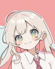 かわいいゆるふわ笑顔の女子高生