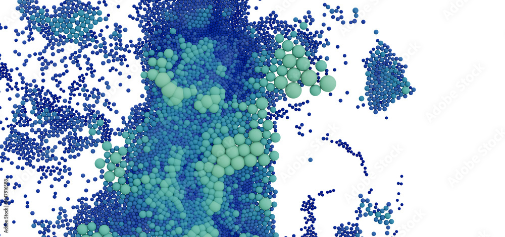 Poster stunning abstract background image featuring a cluster of blue and green spheres. perfect for presen