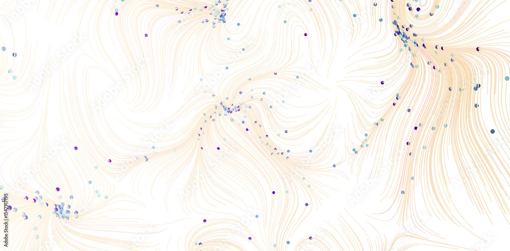 Poster beautiful abstract background with swirling lines and scattered colorful dots. perfect for websites,