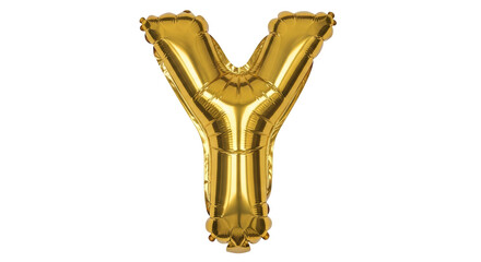 Isolated Gold Balloon Letter Y