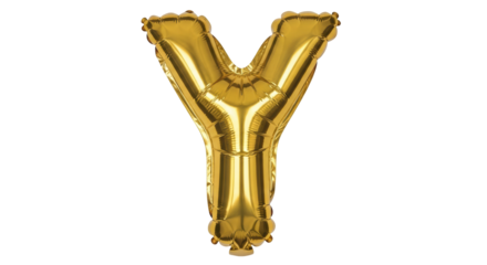 Isolated Gold Balloon Letter Y