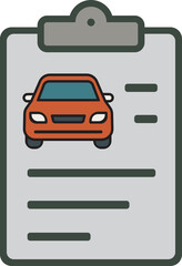 Car Inspection Document Icon Auto Maintenance Report Checklist Symbol
