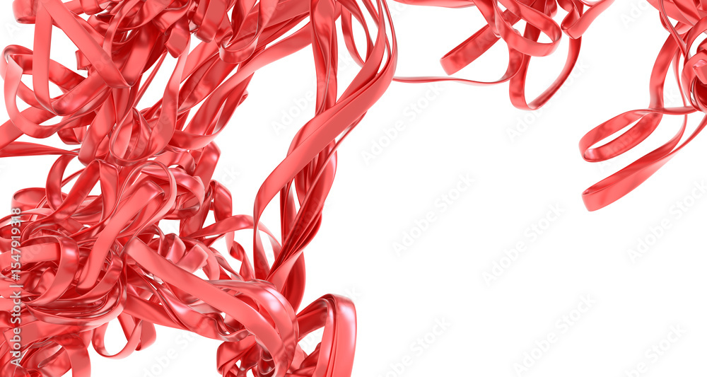 Poster modern art, abstract background. red ribbons, elegant swirls, dynamic curves. perfect for design pro