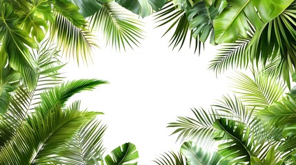 Tropical leaves, Palm leaves, Monstera leaves, Tropical Leaves Frame