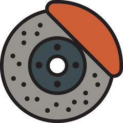 Disc Brake Icon For Auto Parts Shop And Repair Applications