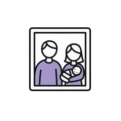 Fototapeta premium Family portrait featuring a mother, father, and newborn, perfect for illustrating family themes. 