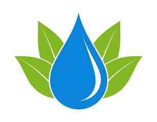 Water drop and Leaf: A serene image of a single water drop harmoniously cradled by a cluster of verdant leaves, embodying themes of purity, sustainability, and environmental consciousness. 