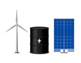 Energy Paradigm: A compelling illustration contrasting renewable and traditional energy sources, symbolizing the global shift towards sustainable practices and environmental awareness.