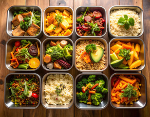 Healthy meal container set with fresh cookery nourishment for lifestyle eating diet box freshnessmeal preparation batch cook wellness