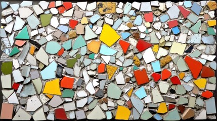 Colorful mosaic tile wall