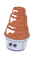 Gourmet chocolate fountain cartoon dessert