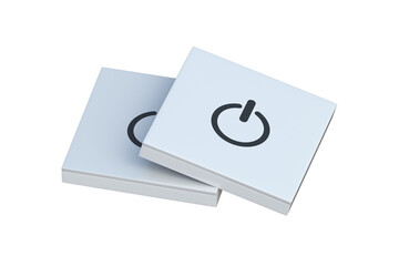 Two touch sensitive light switchers isolated on white background. Smart home accessory. Electrical equipment. 3d render