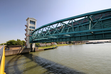 Flood barrier called Hollandsche IJsselkering and Algerabrug Bridge