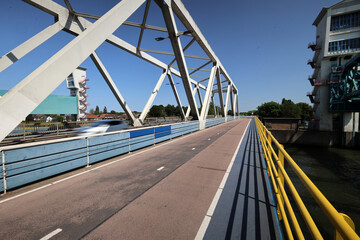Flood barrier called Hollandsche IJsselkering and Algerabrug Bridge