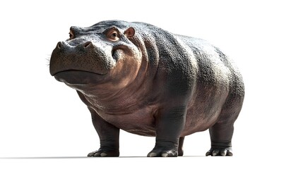 Fototapeta premium Hippopotamus, Hippo, Hippos, Happy Hippopotamus on White Background