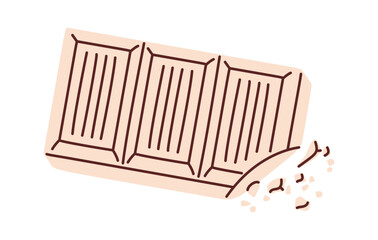 White milk chocolate bar cartoon