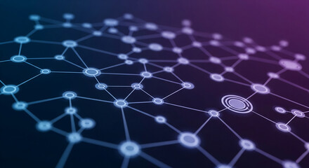 Abstract network graphic with glowing nodes and lines, suggesting connection, communication, and digital technology, ideal for tech or network concepts