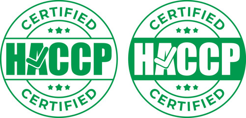 HACCP Certified Stamp – Hazard Analysis and Critical Control Points Sign Vector Badge
