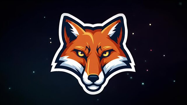 Fox Head Logo Design with Sparkling Details