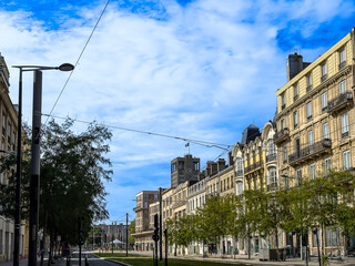 Street view of downtown Le Havre, France