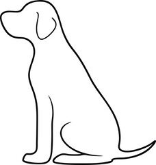 Obraz premium Minimalist black vector silhouette of a dog design with transparent background