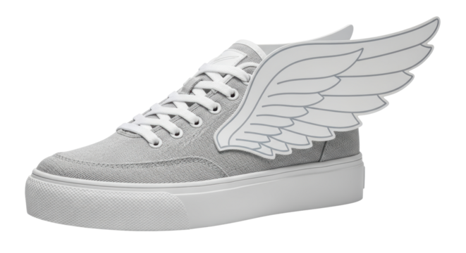 Isolated Winged Sneaker