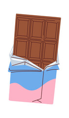 Chocolate bar wrapped pack cartoon