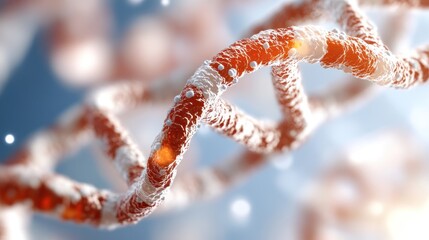 Abstract representation of DNA strands showcasing complexity and beauty in molecular biology. Ideal for scientific themes.