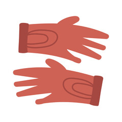 Illustration of warm autumn gloves. Clothes isolated on white background. Autumn, fall. Flat vector clipart