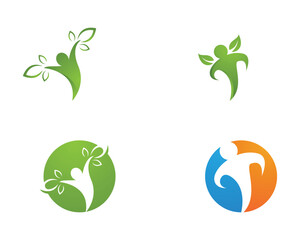Human character logo sign illustration vector design
