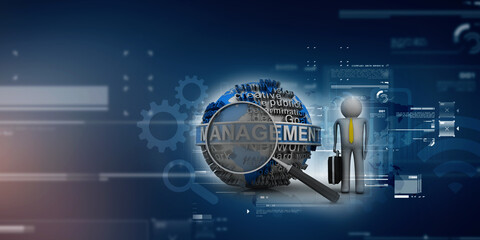 3d rendering business management concept