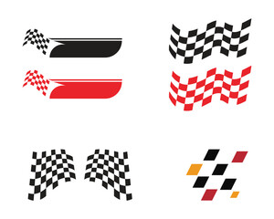 Race flag icon, simple design race flag logo