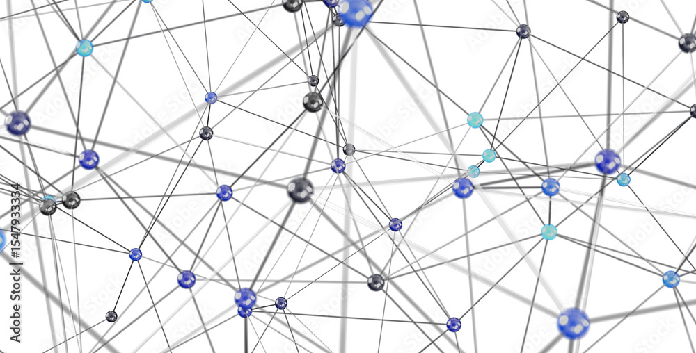 Leinwandbilder 3d rendering of a complex network. ideal for technology, connection, and communication concepts.