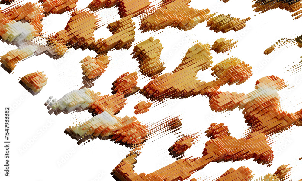 Poster high-resolution stock photo of an abstract orange cube pattern. ideal for backgrounds, textures, and