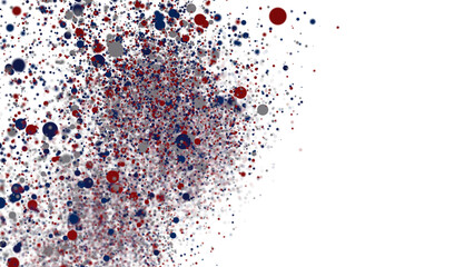 Abstract Red Blue Gray Dots Scatter Background